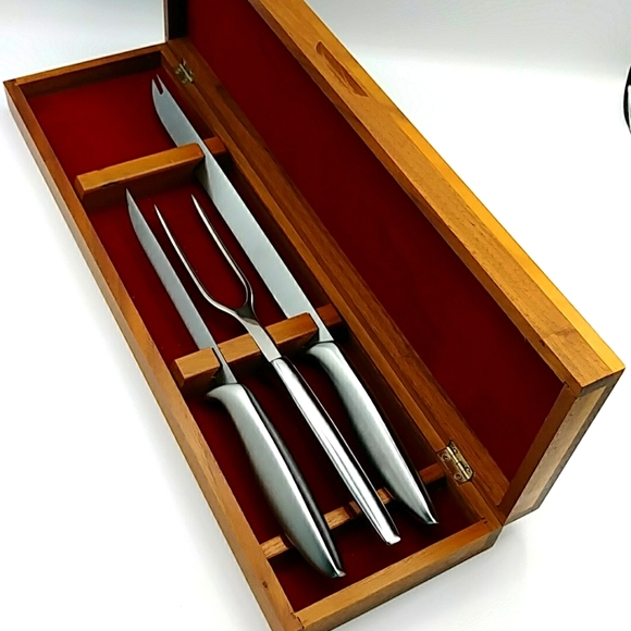 Gerber Kitchen Gerber Carving Knives And Meat Fork Set In Walnut
